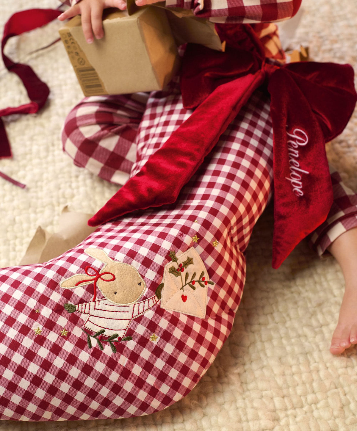 Large Christmas Stocking - Gingham