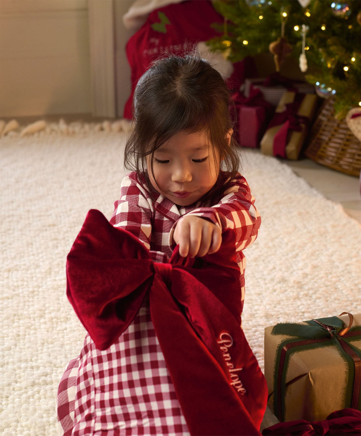 Large Christmas Stocking - Gingham