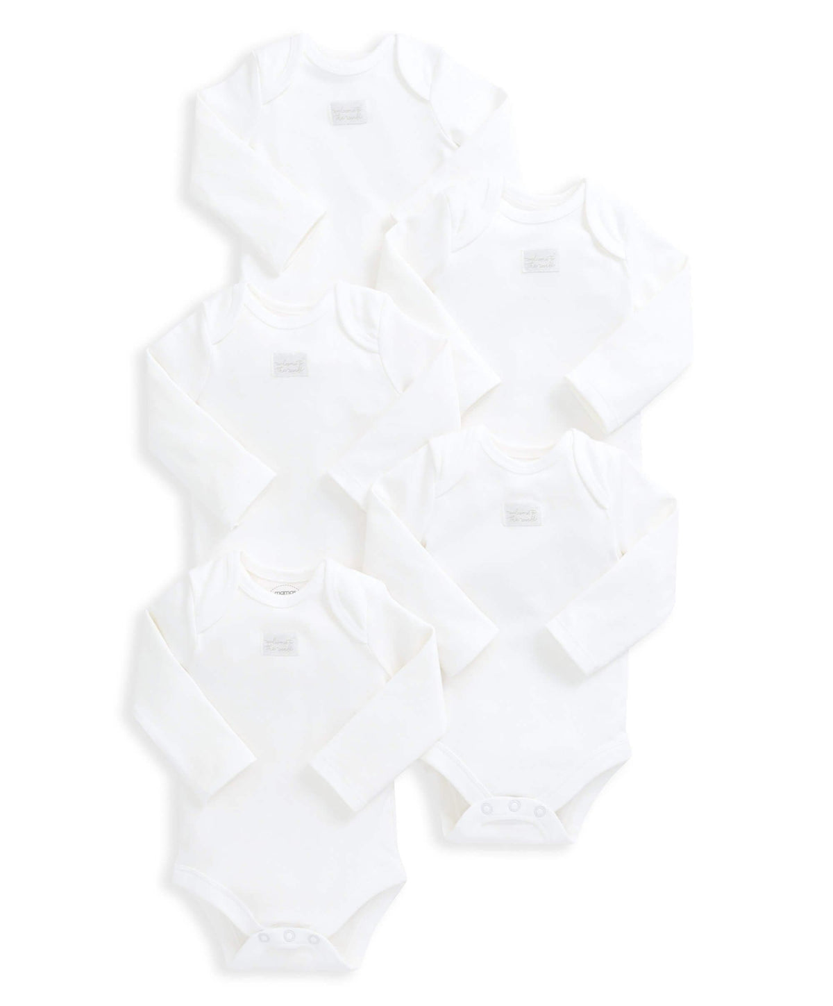 White Longsleeved Bodysuits (5 Pack)
