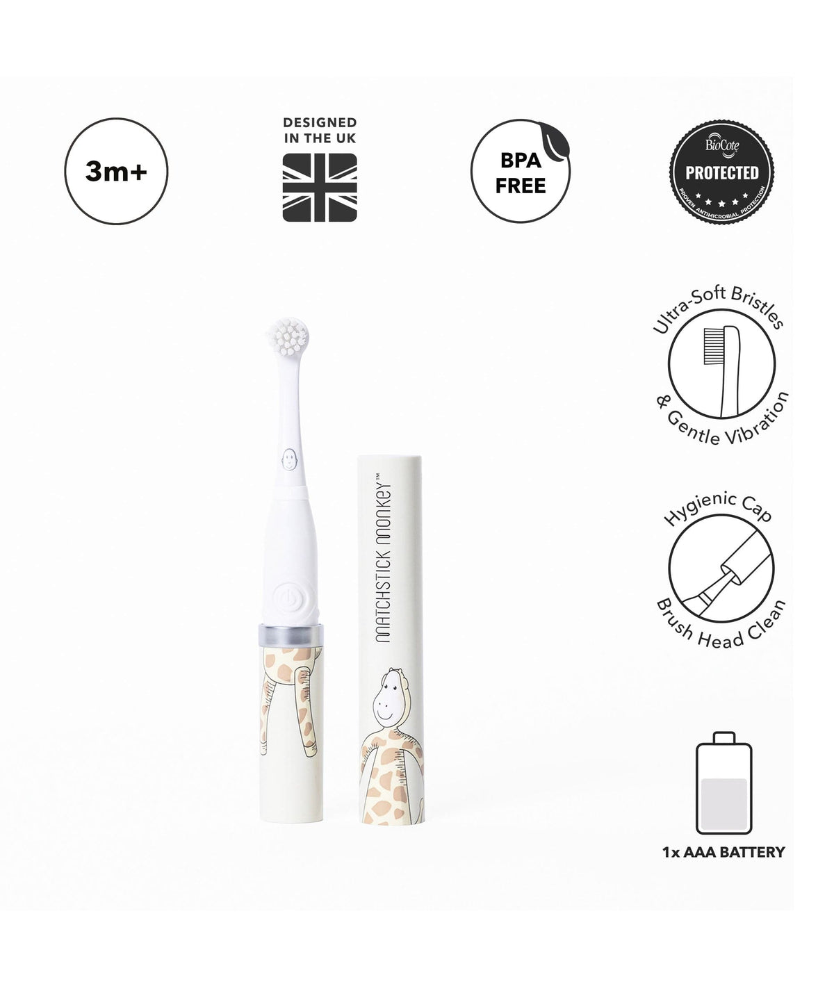 Matchstick Monkey Baby Electric Sonic Toothbrush - Giraffe