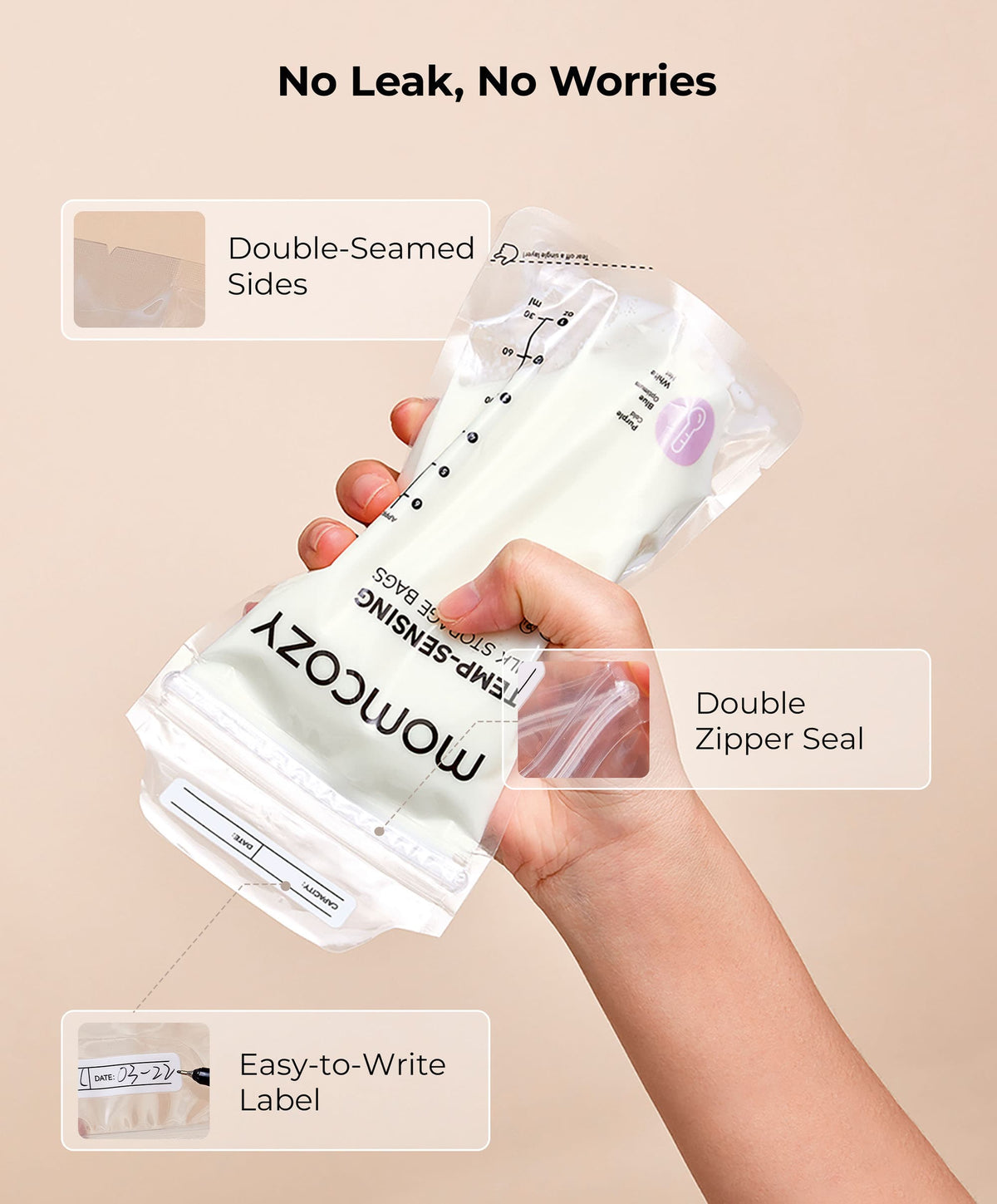Momcozy Breastmilk Bag 50pcs