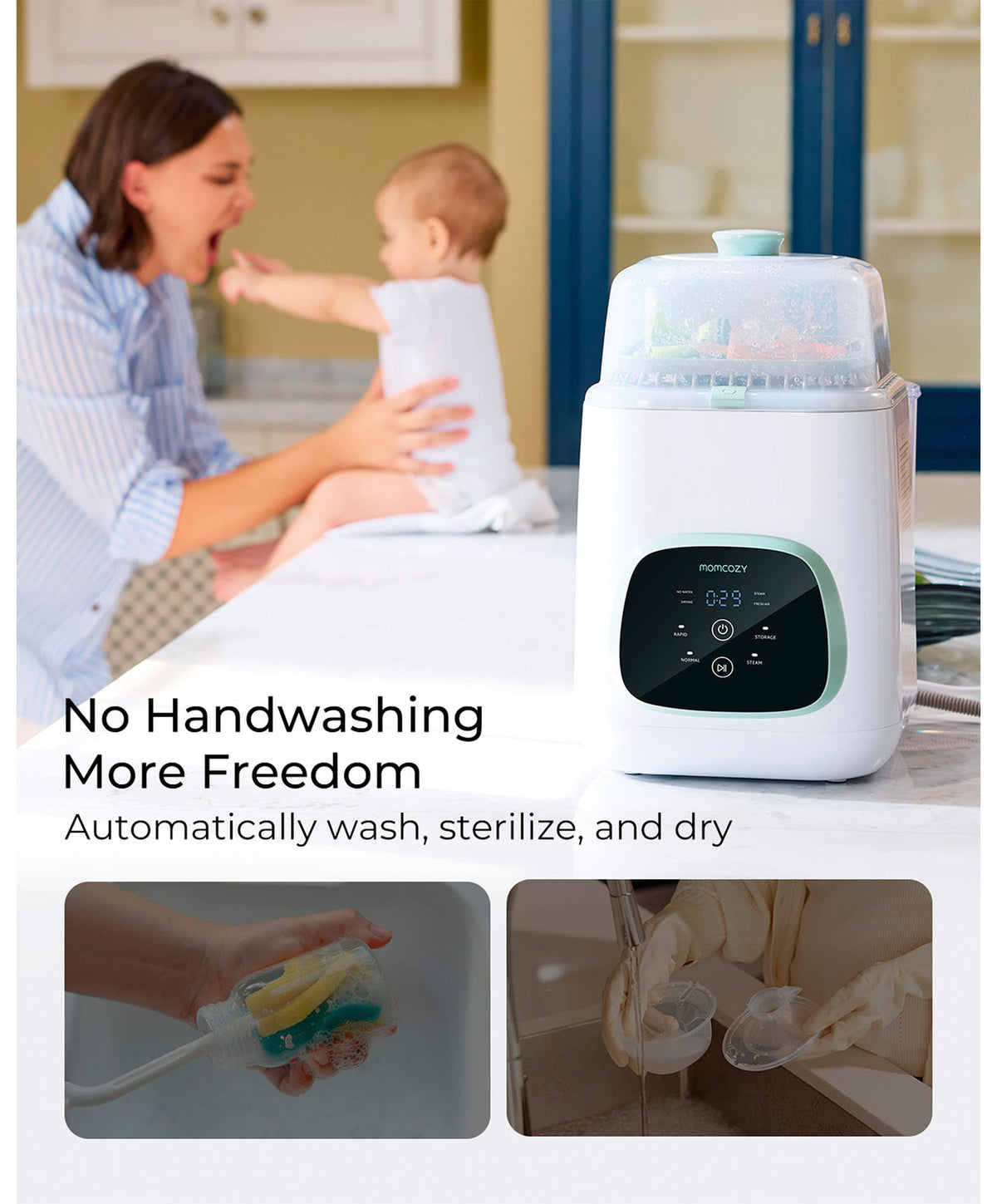 Momcozy KleanPal Pro Baby Bottle Washer - Sterilizer