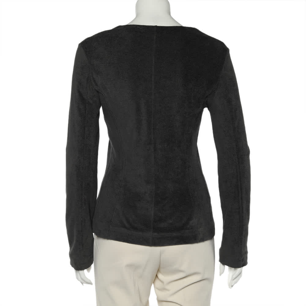 Emporio Armani Grey Terry Zip Front Jacket M