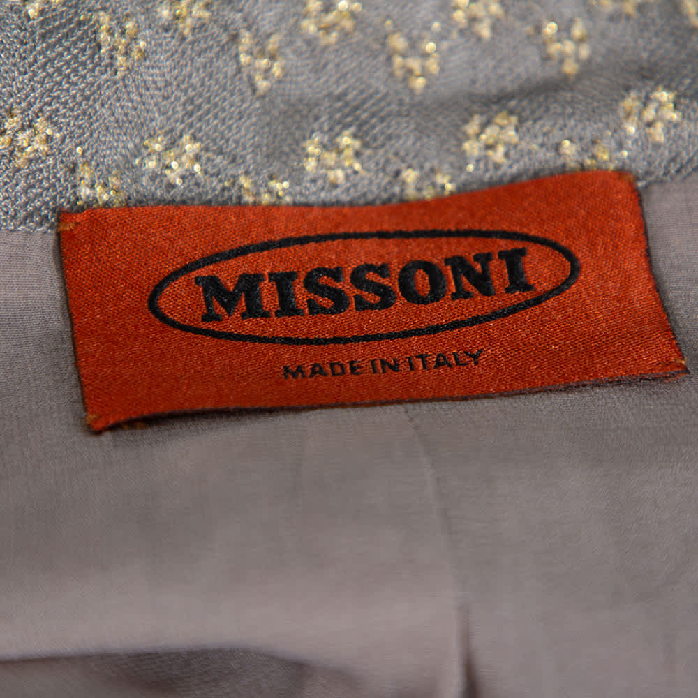 Missoni Gold & Grey Lurex Knit Blazer L