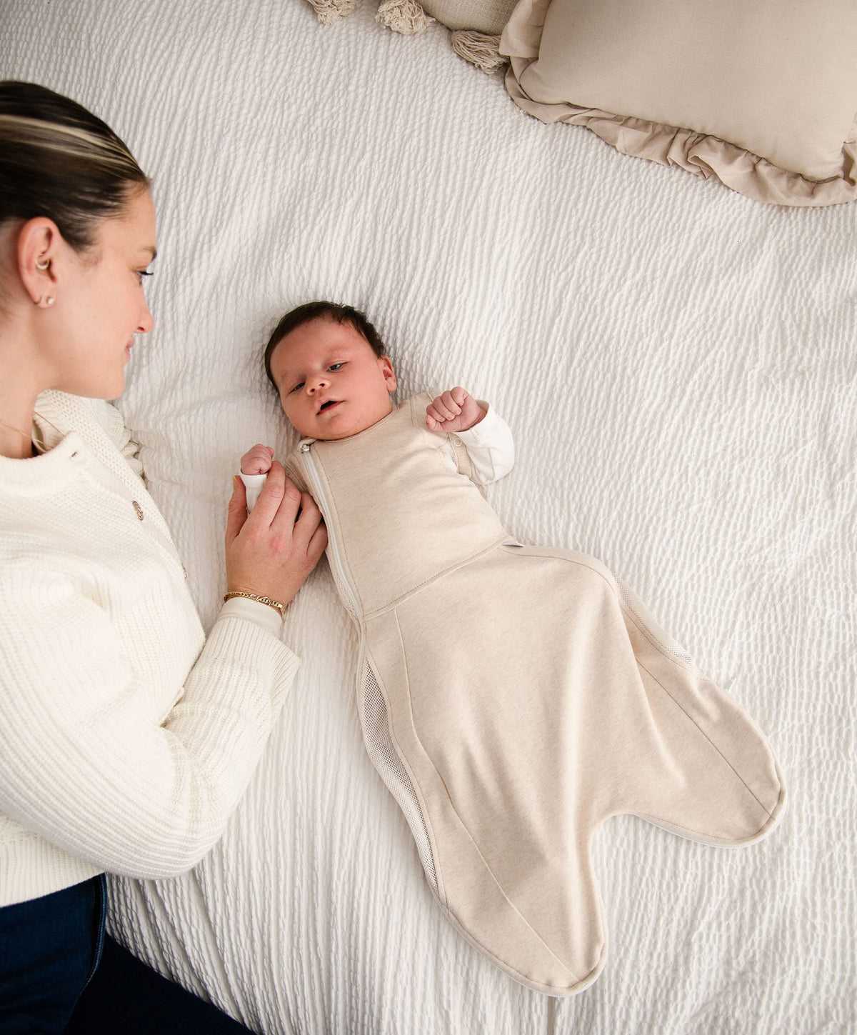 Purflo Swaddle to Sleep Bag 0-4 Months (2.5 Tog) - Sand