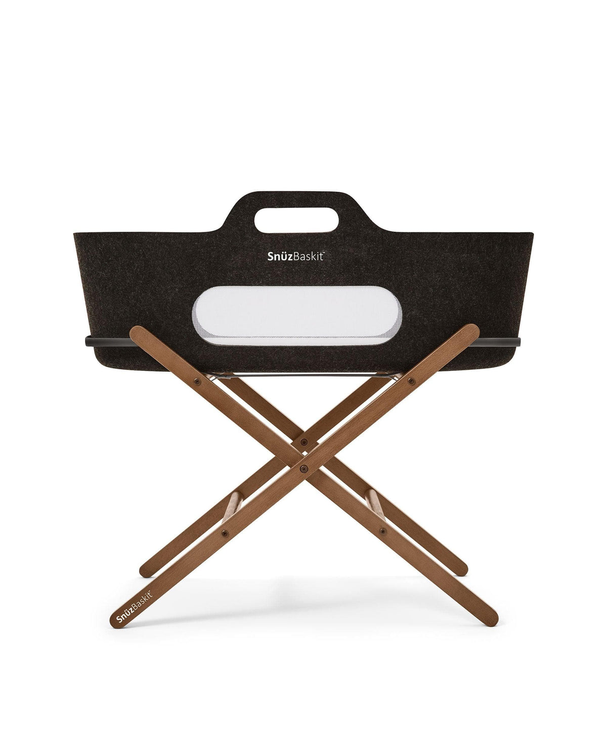 SnuzBaskit Moses Basket & Stand - Graphite/Walnut