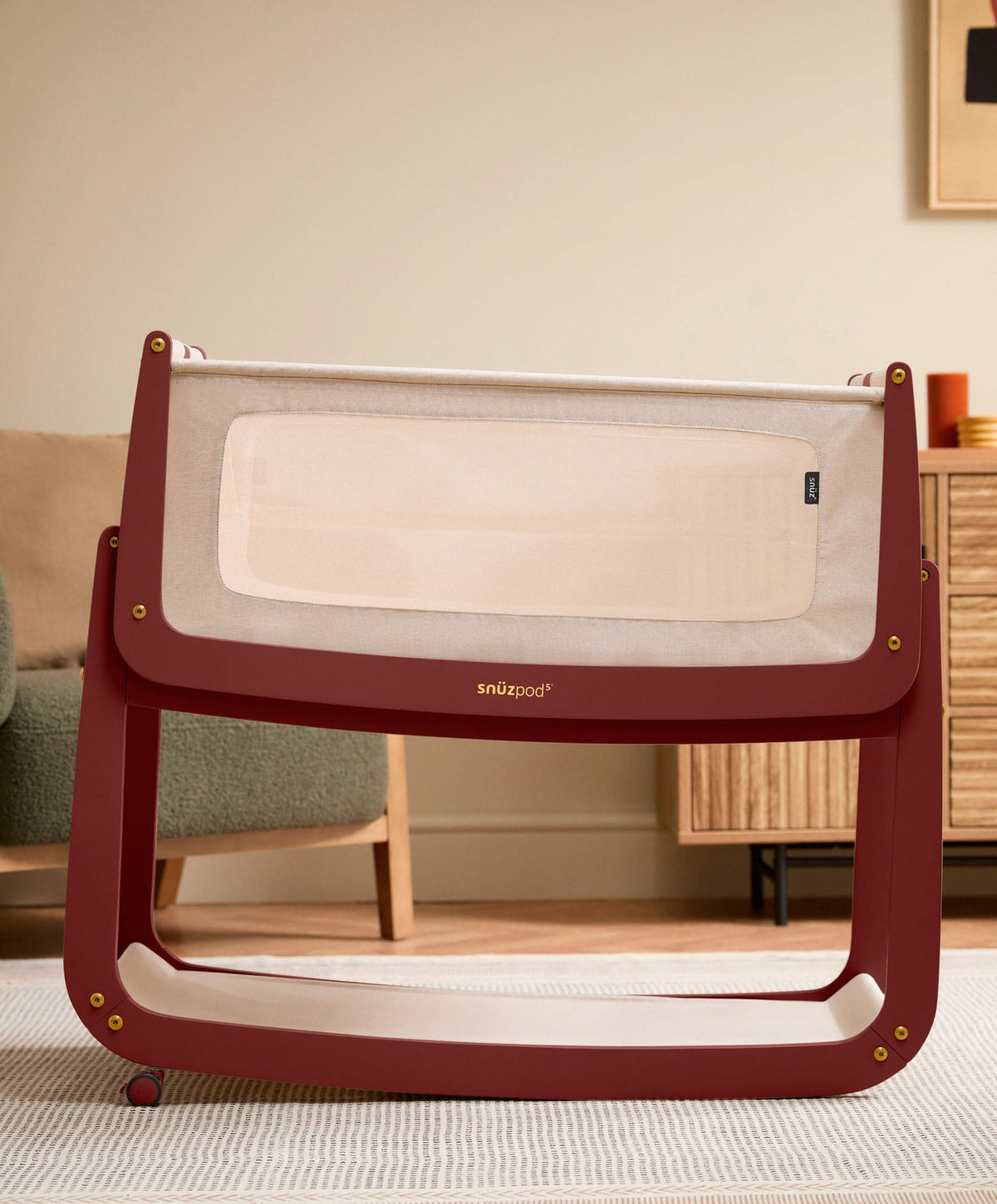 SnuzPod 5 Bedside Crib - Rouge