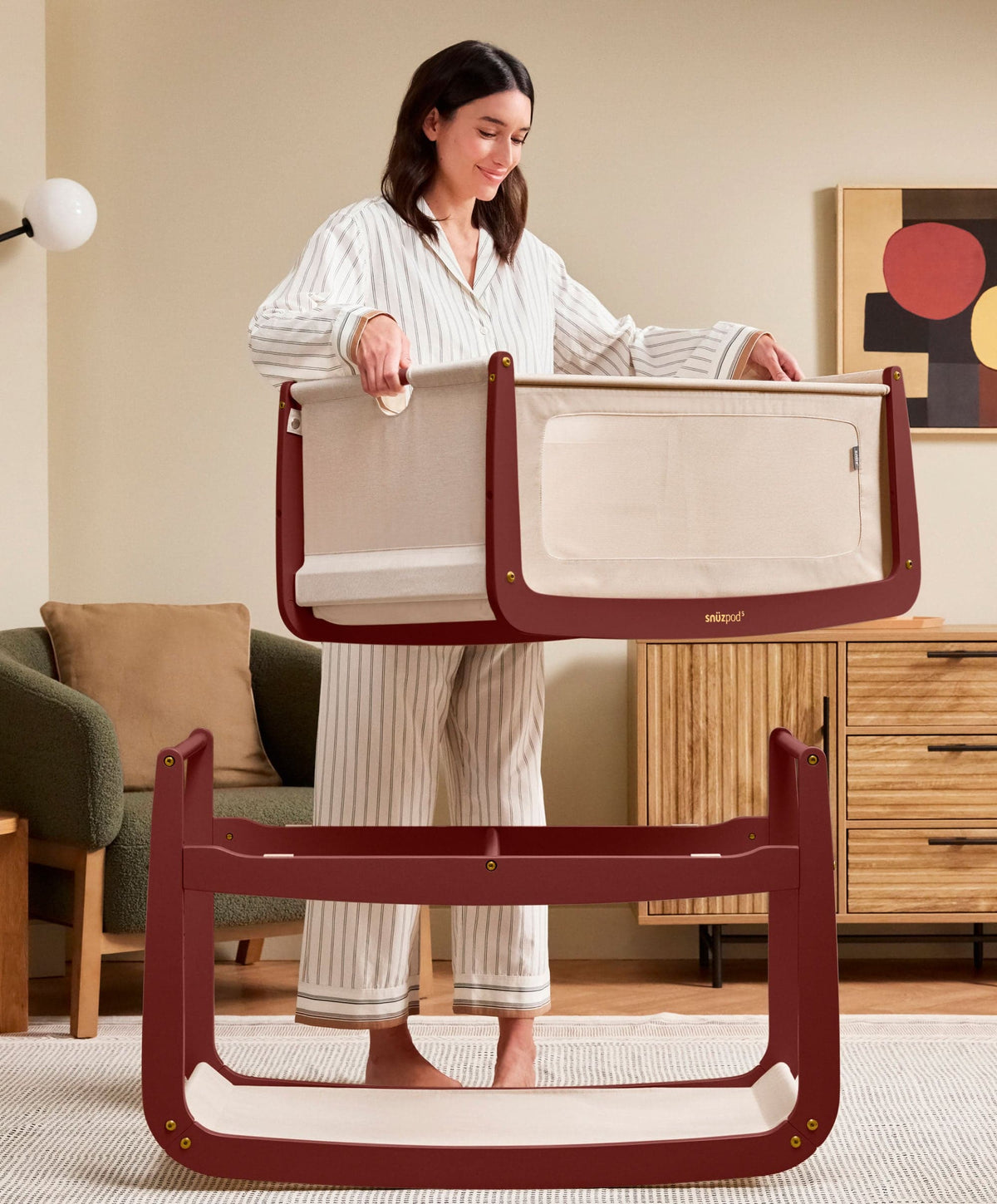 SnuzPod 5 Bedside Crib - Rouge