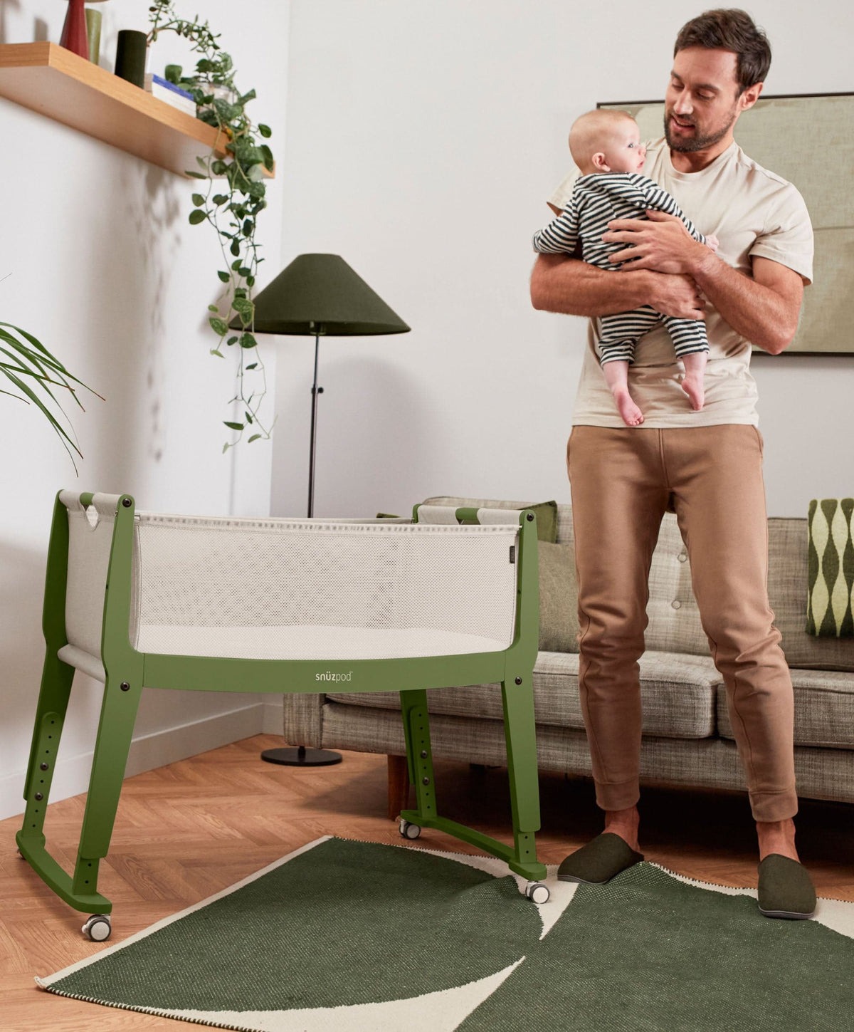 SnuzPod Studio Bedside Crib – Tokyo Matcha
