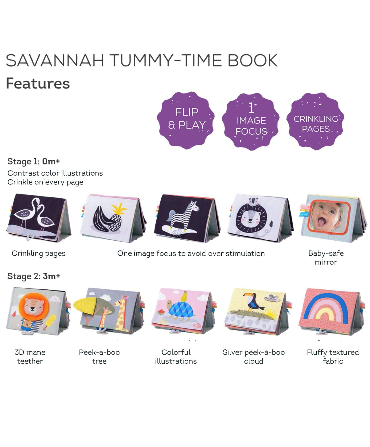 Taf Toys - Savannah Adventures Tummy Time Book