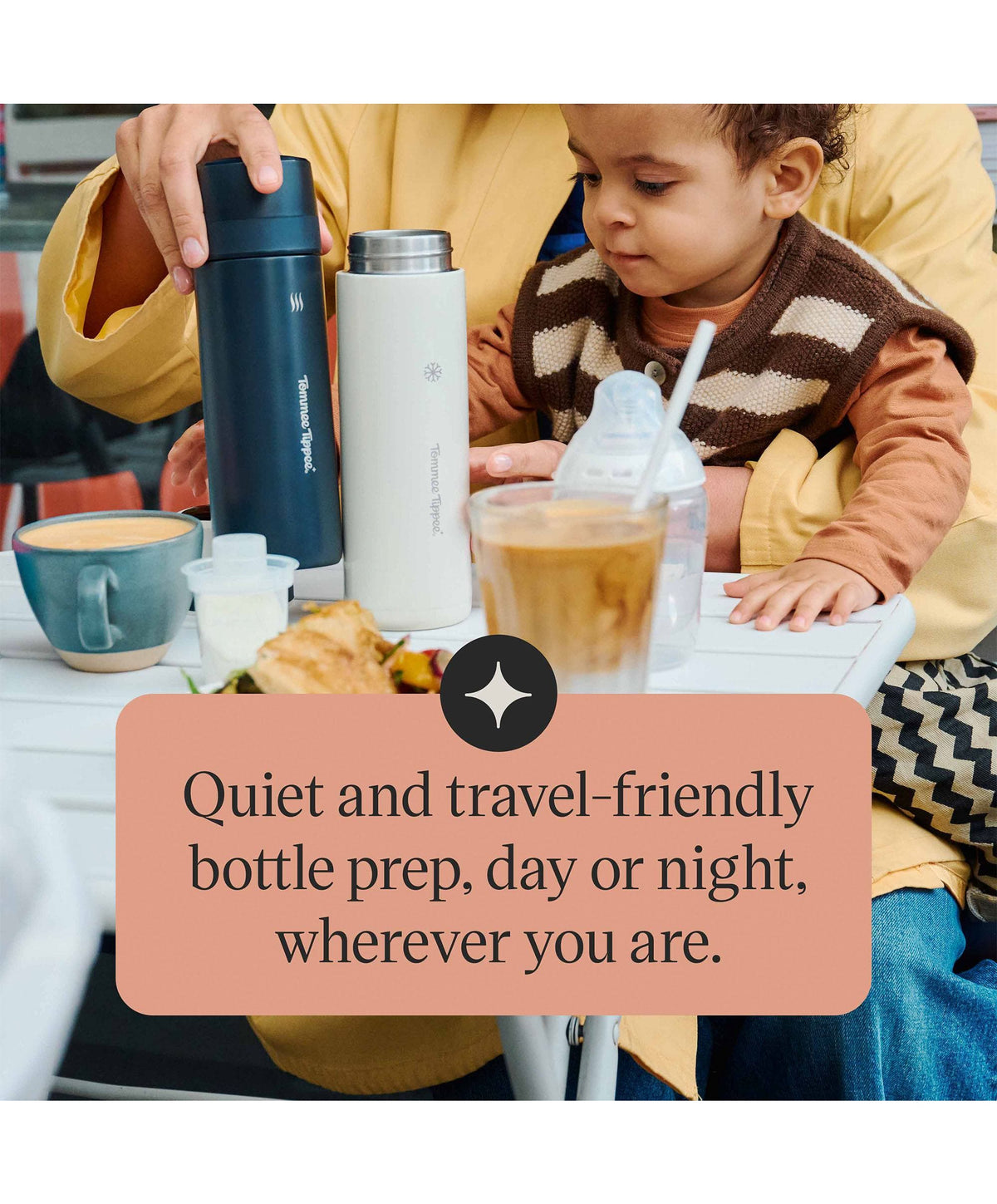 Tommee Tippee PrepGo Portable Formula Feed Maker & Newborn Bottles - Black and White
