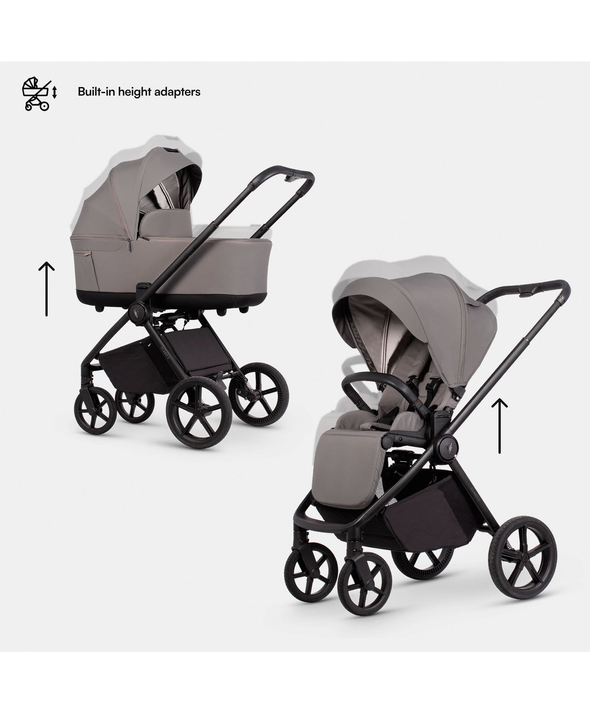 Venicci Claro2 2in1 Essential Pushchair Bundle (8 Pieces) - Fog