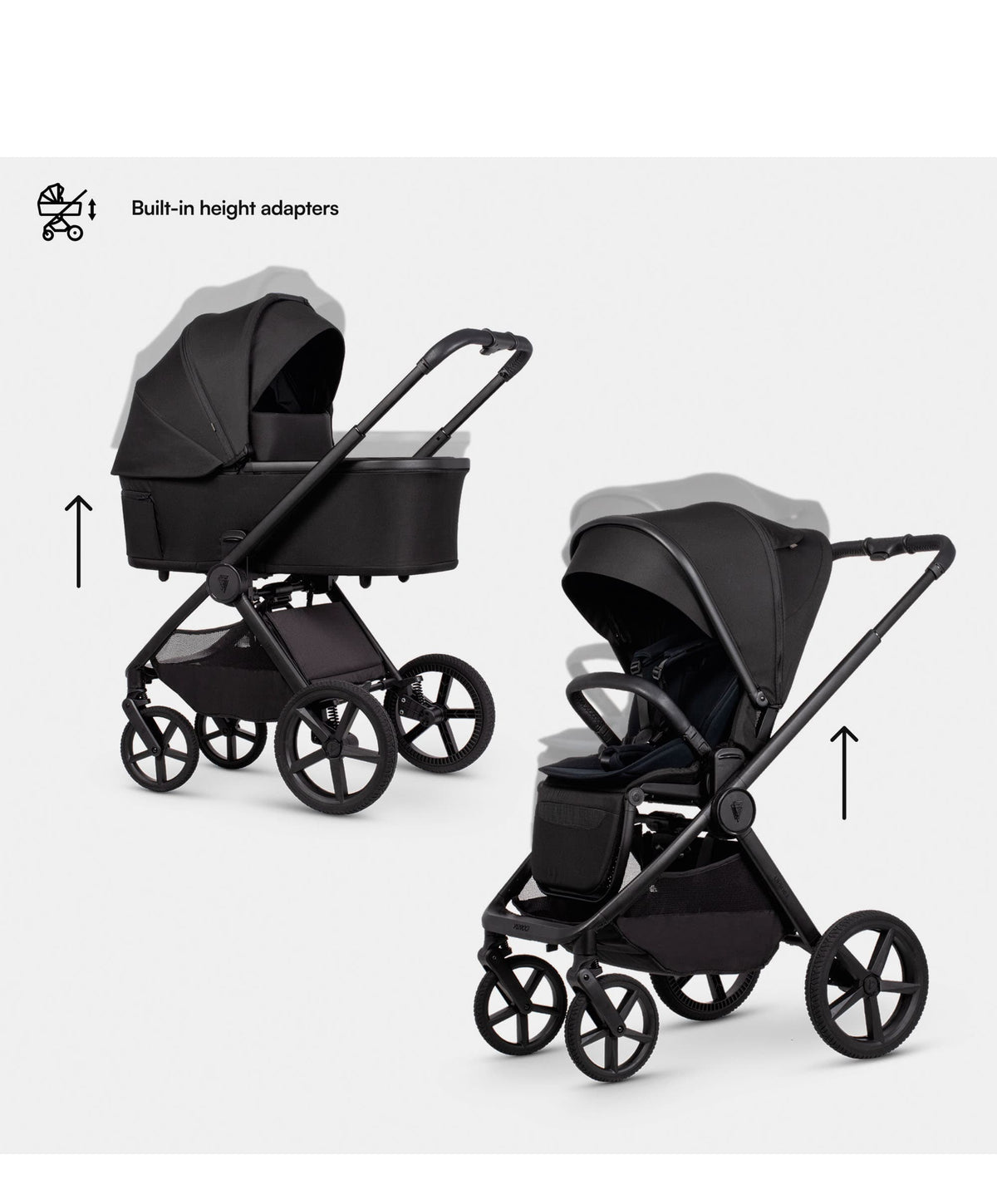 Venicci Upline3 4in1 Pushchair Bundle With Tiago 2 Car Seat (13 Pieces) - Onyx