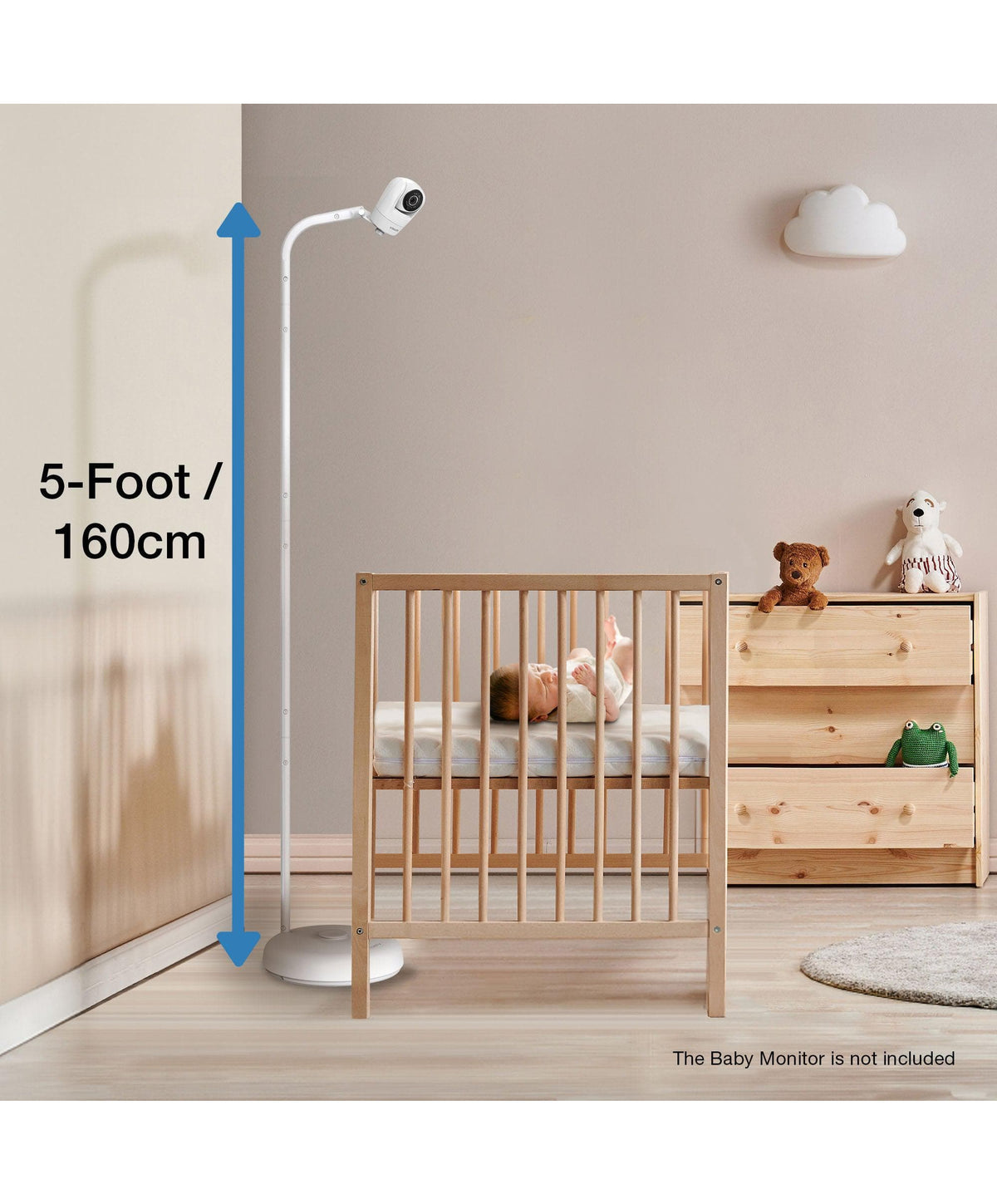 VTech RM5766HD Smart Video Baby Monitor & Camera Floorstand - White