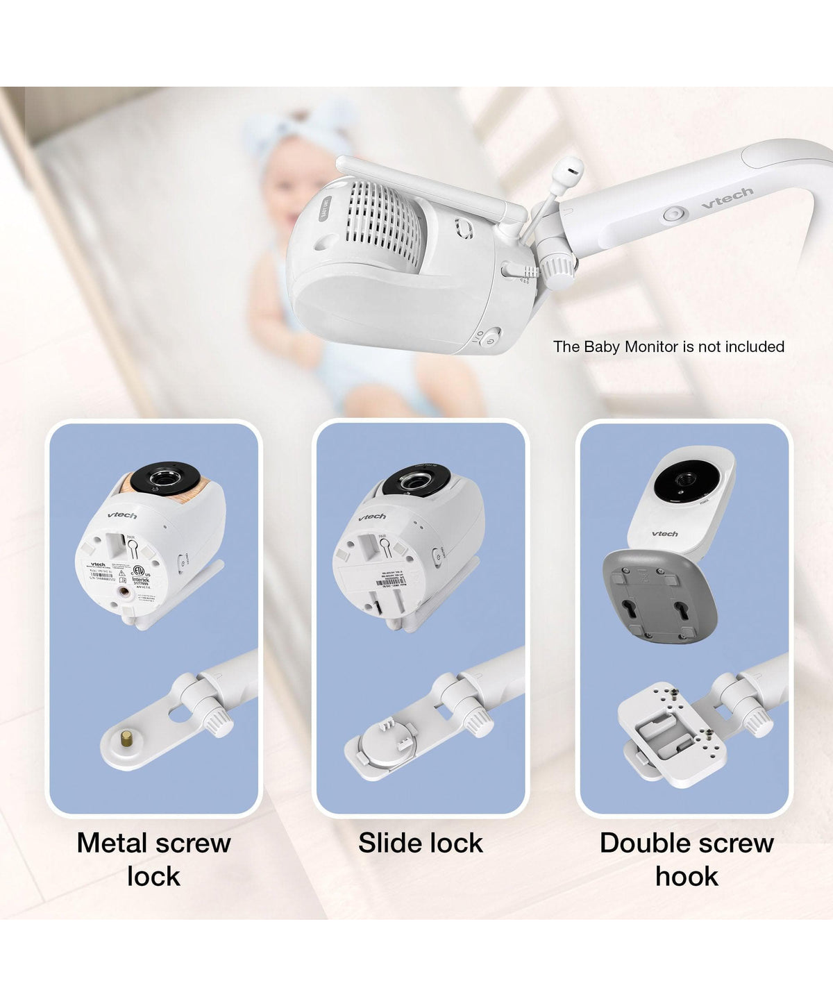 VTech RM5766HD Smart Video Baby Monitor & Camera Floorstand - White