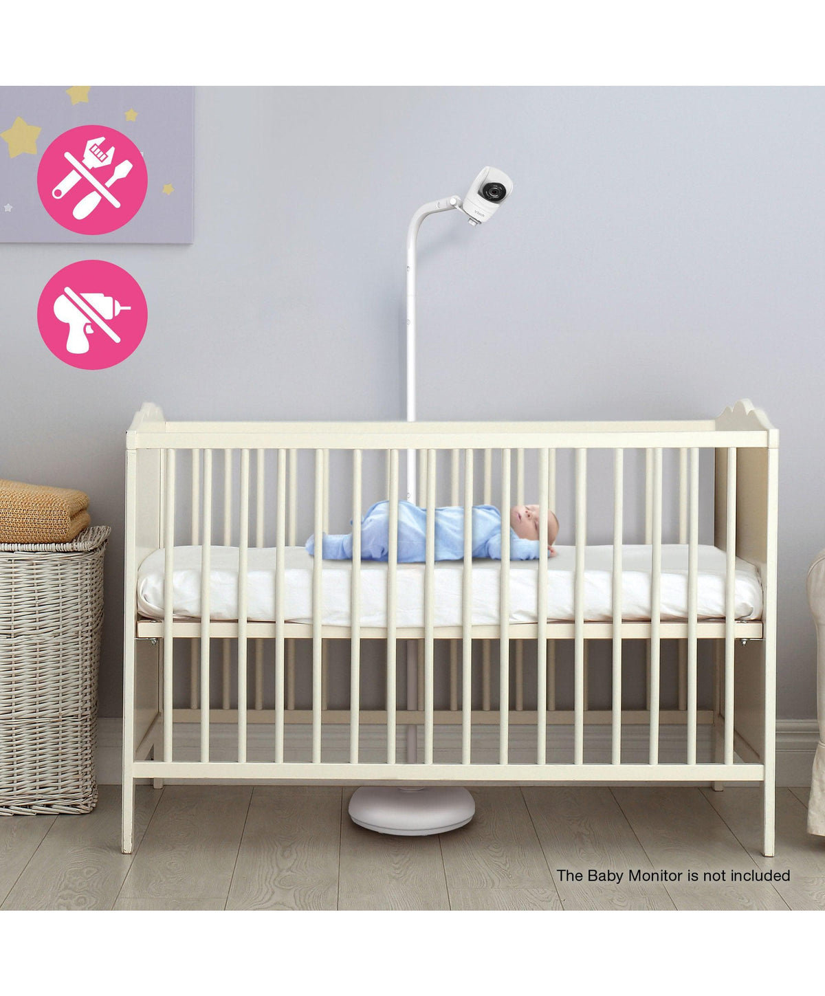 VTech RM5766HD Smart Video Baby Monitor & Camera Floorstand - White