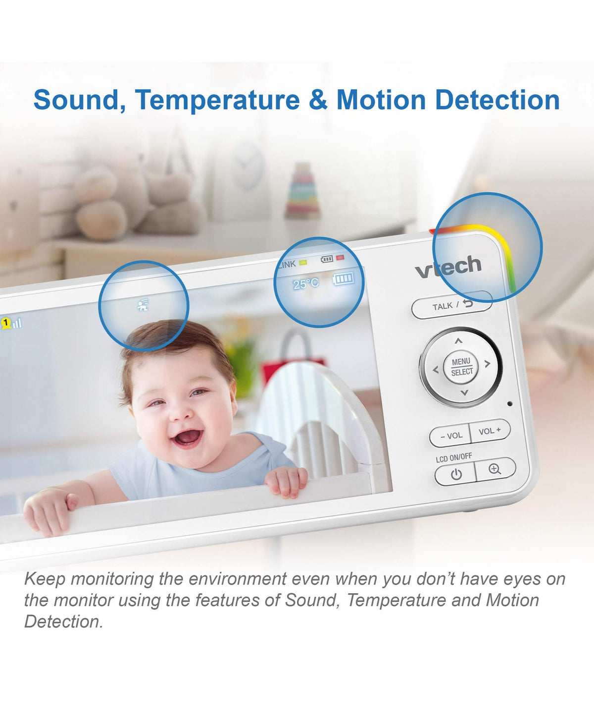 VTech RM5766HD Smart Video Baby Monitor & Camera Floorstand - White