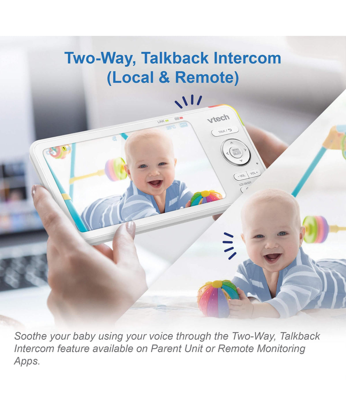 VTech RM5766HD Smart Video Baby Monitor & Camera Floorstand - White