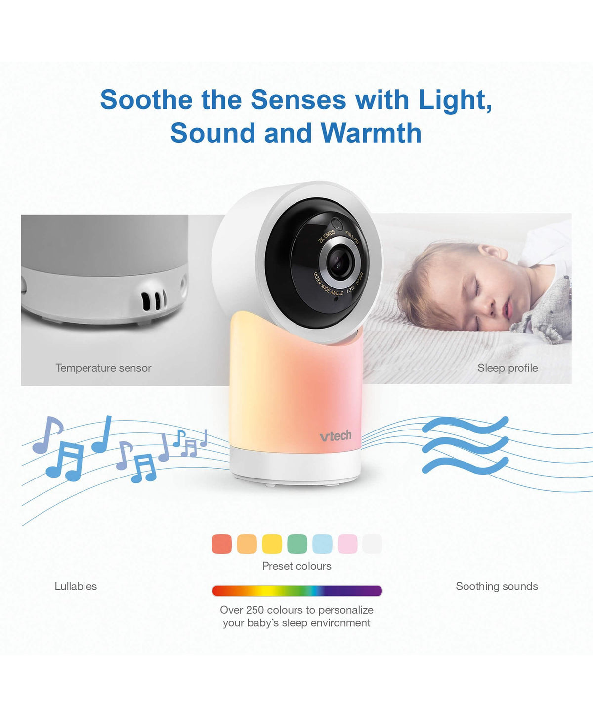 VTech RM5766HD Smart Video Baby Monitor & Camera Floorstand - White