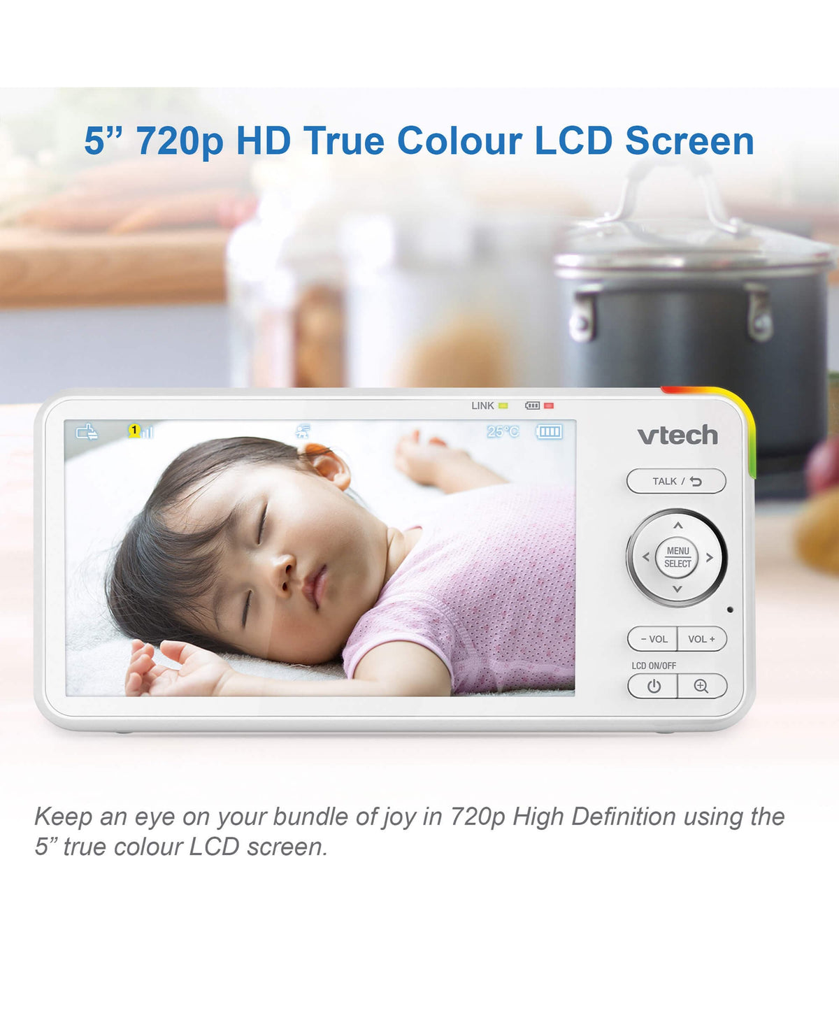 VTech RM5766HD Smart Video Baby Monitor & Camera Floorstand - White