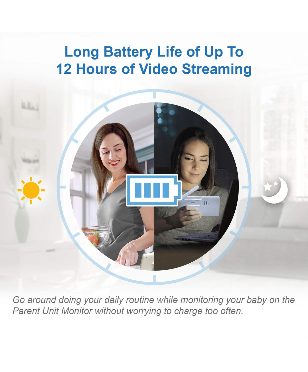 VTech RM5766HD Smart Video Baby Monitor & Camera Floorstand - White