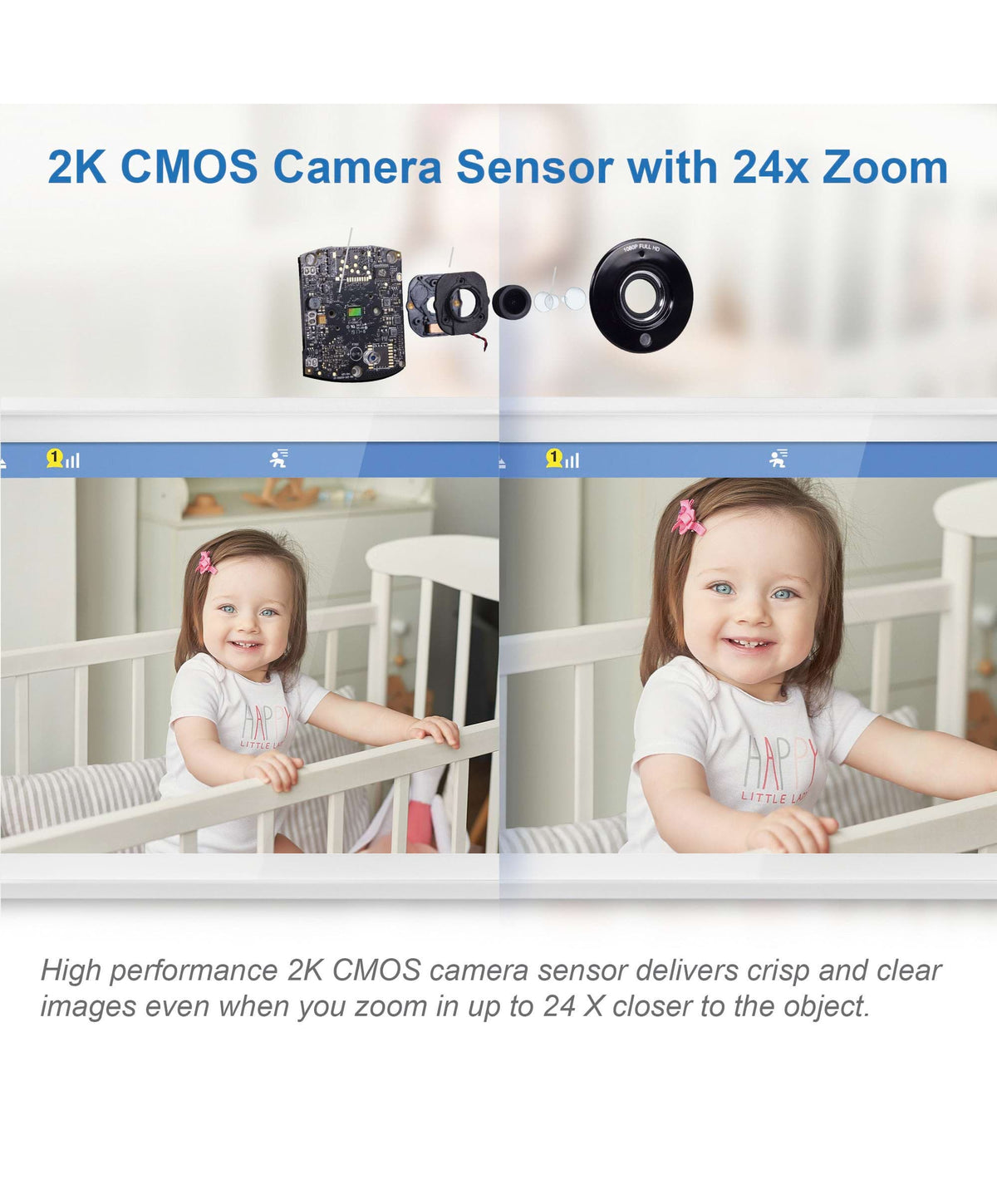 VTech RM7766HD 7inch Smart Pan & Tilt Baby Monitor & Camera Floorstand - White