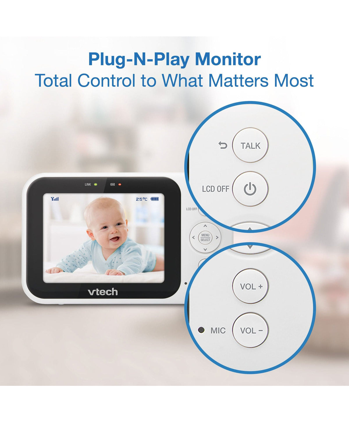 VTech VM4263 3.5 Inch Video Monitor