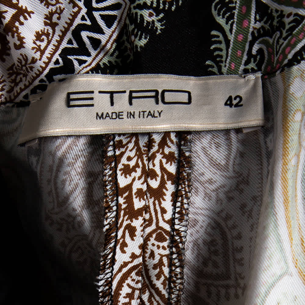Etro Multicolor paisley Printed Sateen Pants M