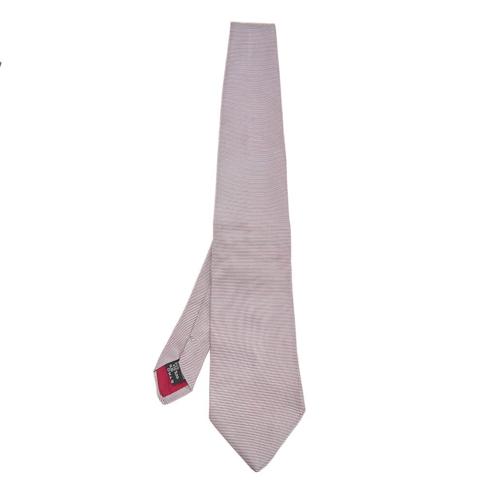 Etro Silver Striped Silk Tie