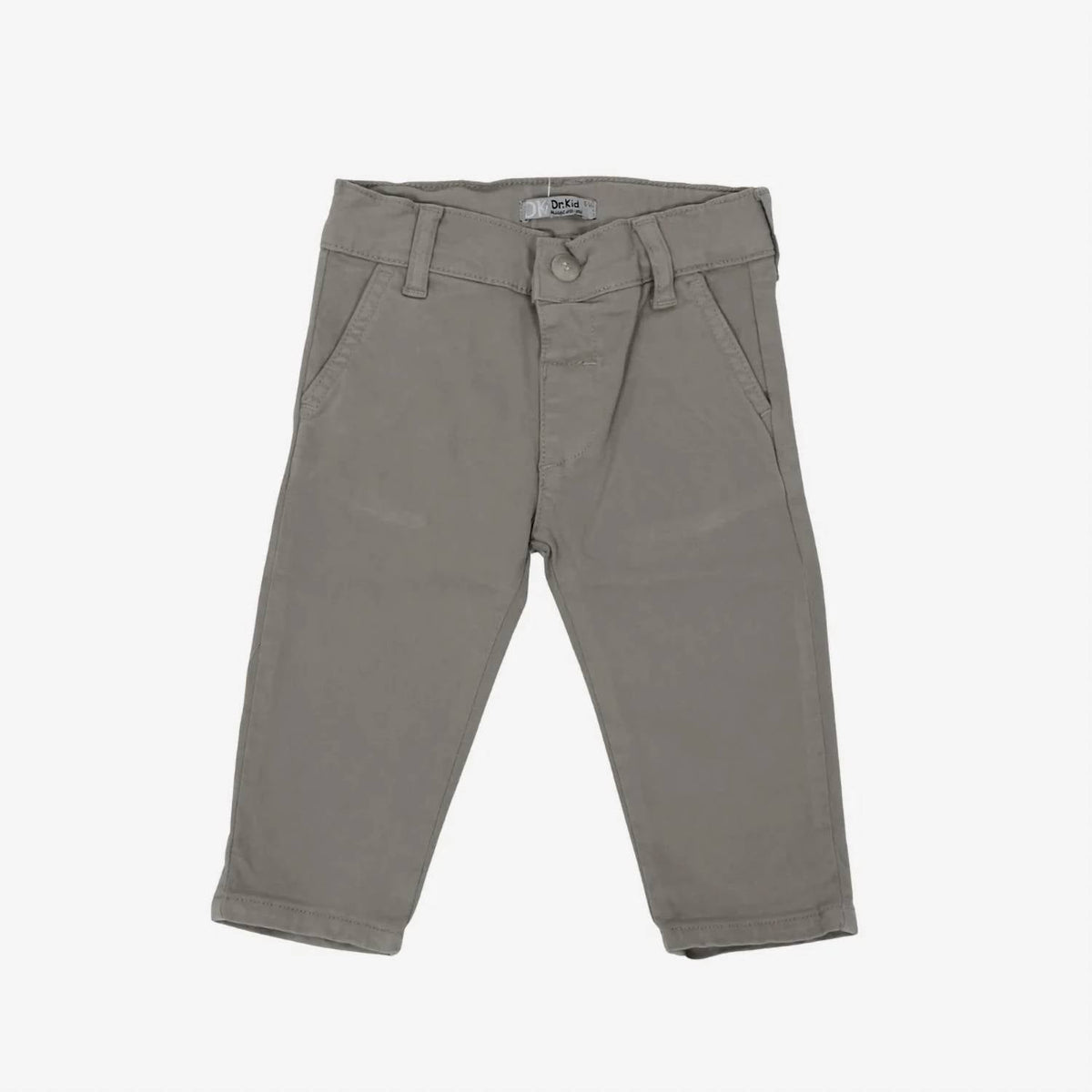 Boy's Pockets And Back Embroidery Pants In Light Grey