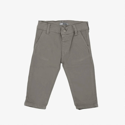 Boy's Pockets And Back Embroidery Pants In Light Grey