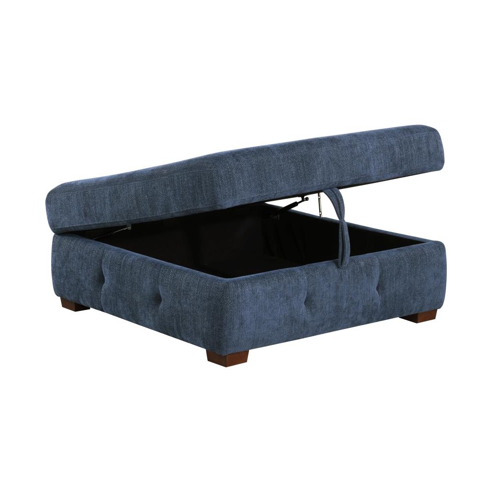 Modern Chenille Storage Ottoman