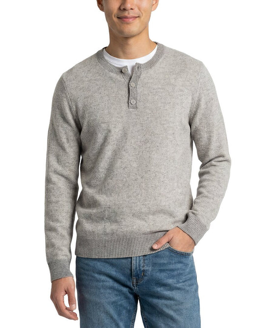 NAADAM Wool & Cashmere-Blend Marled Henley Sweater
