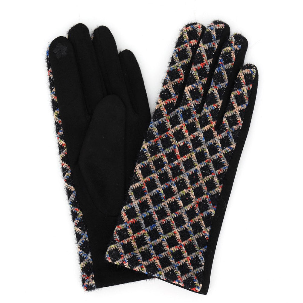 Textured Check Pattern Smart Touch Gloves