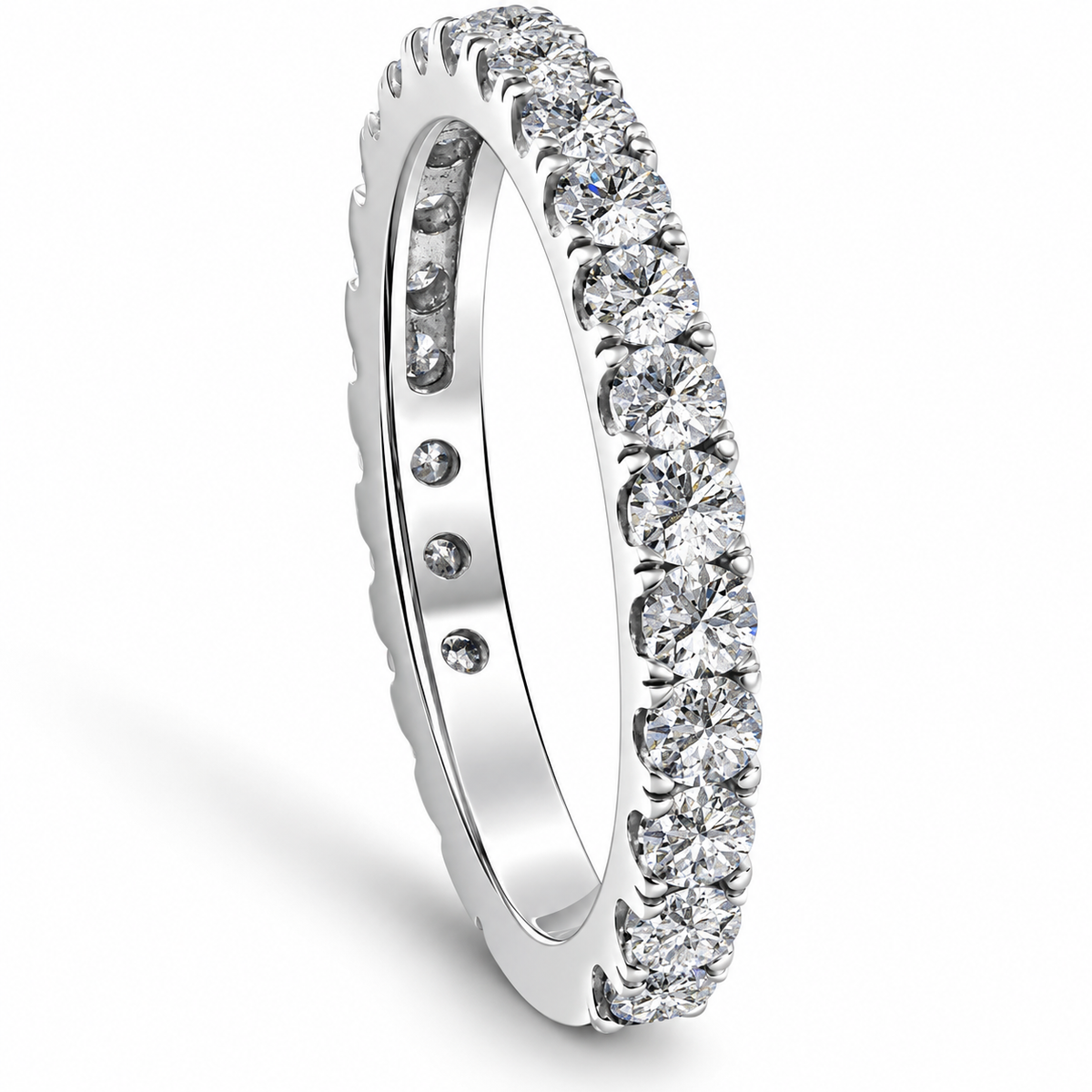 1 ct Diamond Wedding Ring 14k White Gold Womens Anniversary Stackable Jewelry Size Selectable