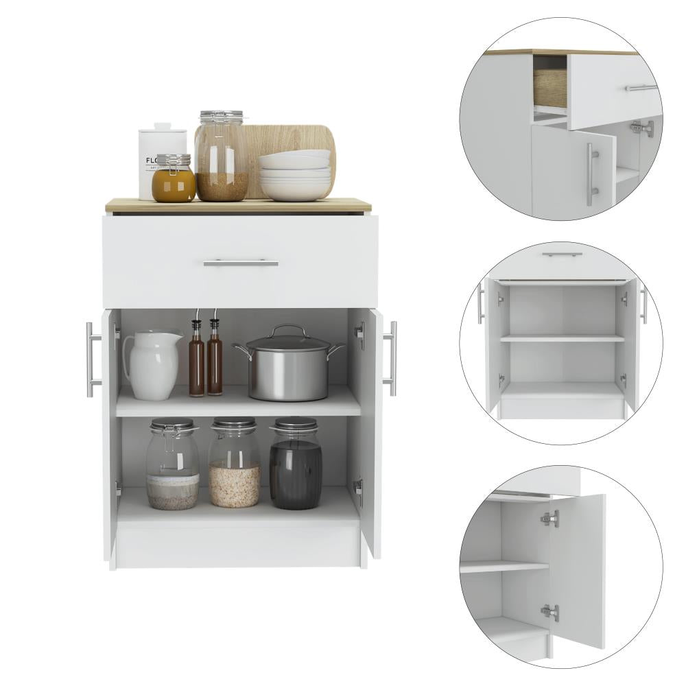 Kitchen Pantry Cabinet with Storage Drawer