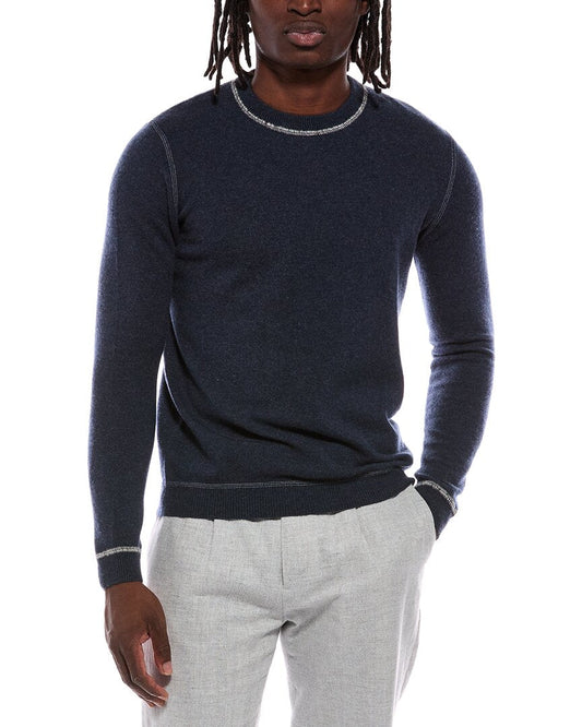 Autumn Cashmere Multicover Stitch 100% Cashmere Crewneck Sweater