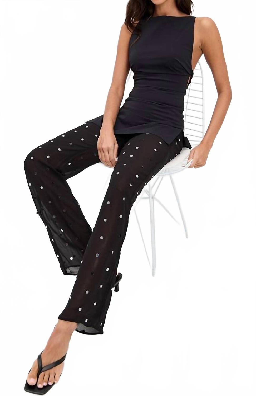 Women's Arielle Pant In Black Sequin