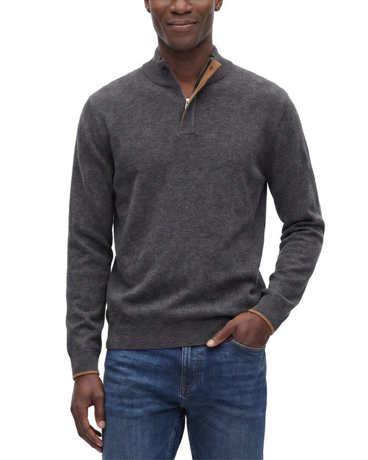 NAADAM Wool & Cashmere-Blend 1/4-Zip Mock Neck Sweater