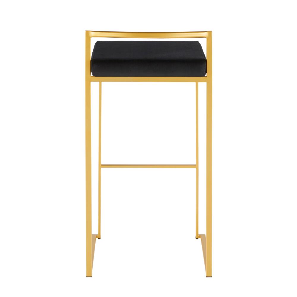 Glam Velvet Barstools with Padded Seats Set of 3