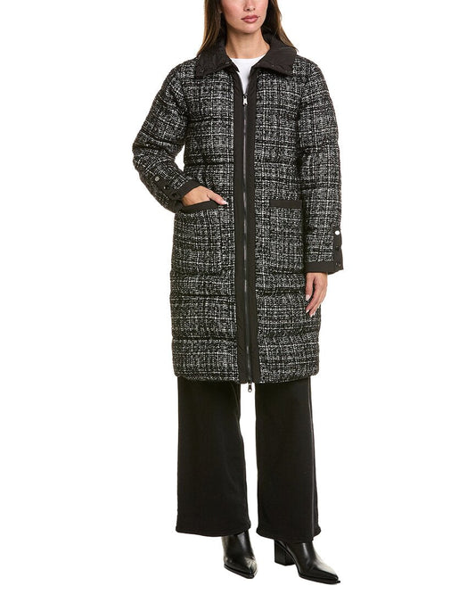 Bernardo Long Wool-Blend Puffer Coat