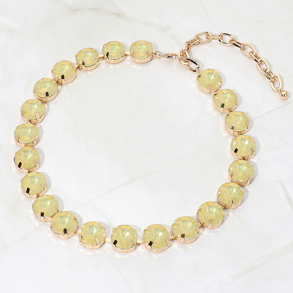SECRET BOX_Round Stone Cluster Link Evening Necklace