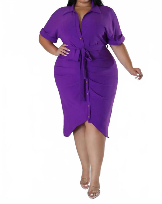 Bold Moves Midi Dress - Plus In Purple