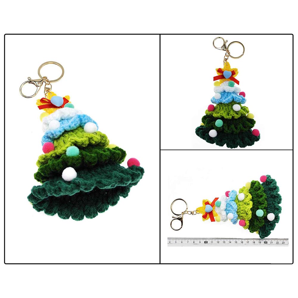 Crochet Christmas Tree Keychain Bag Charm