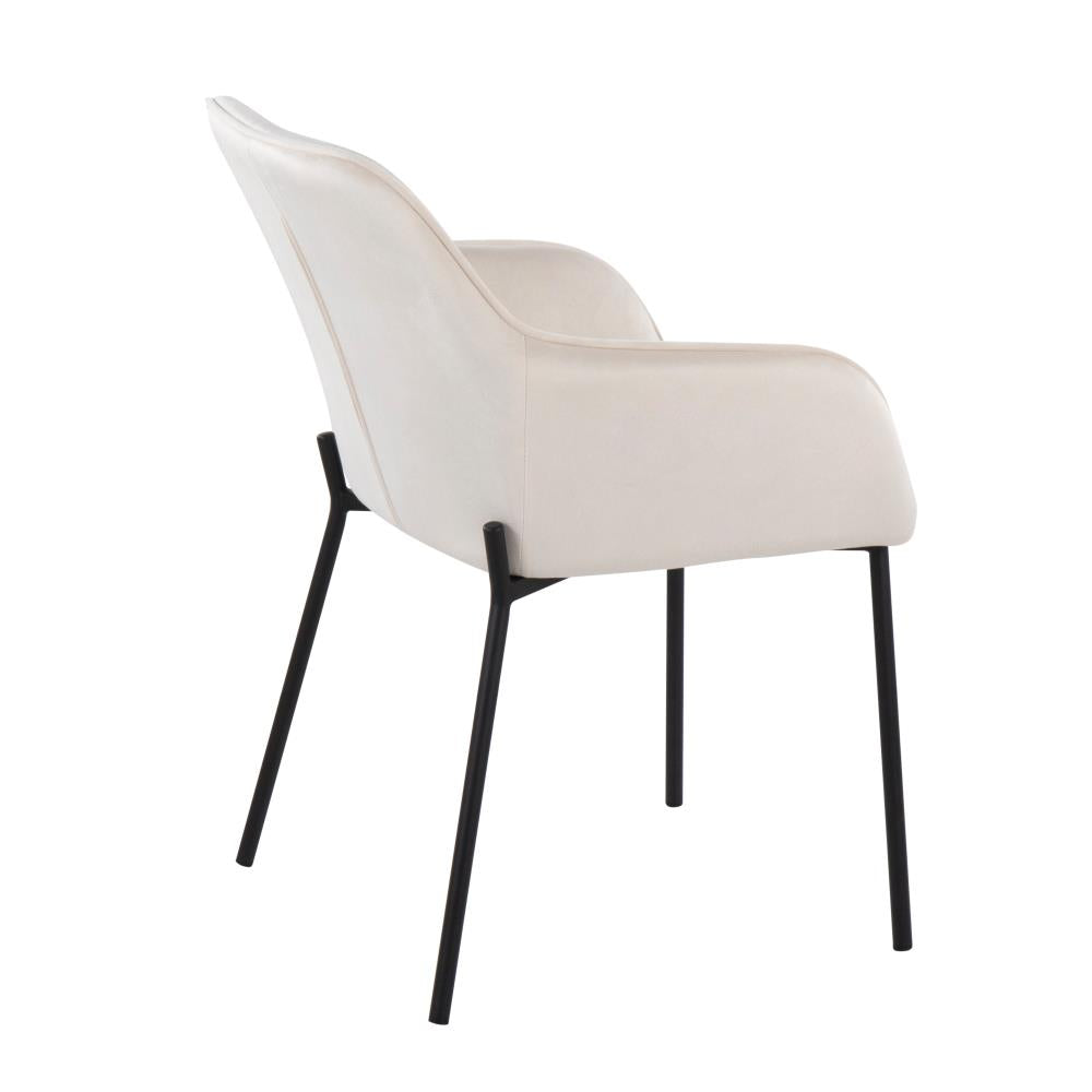 Contemporary Velvet Bucket Dining Chairs Set of 2