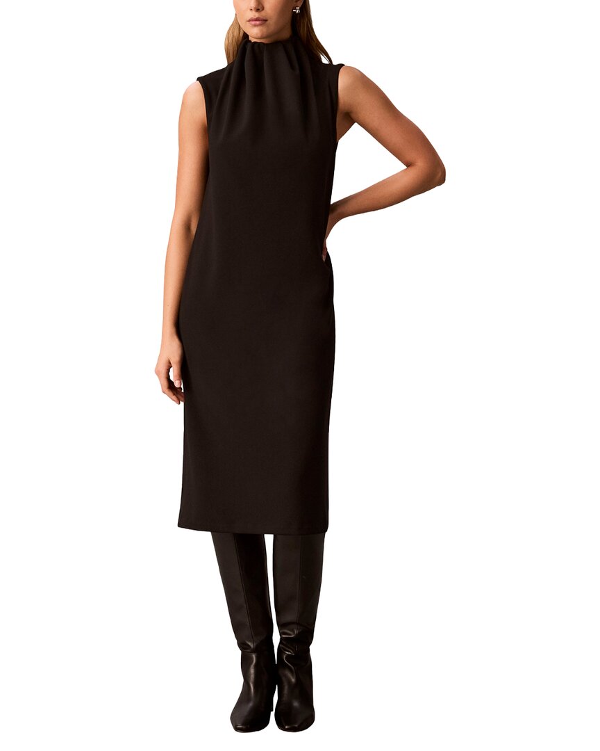 Calvin Klein Gathered Neck Midi Dress