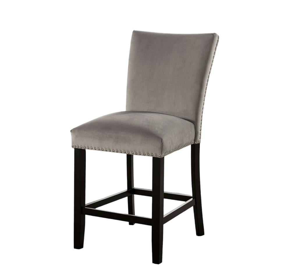 Set of 2 Counter Height Chairs with Nailhead Accents