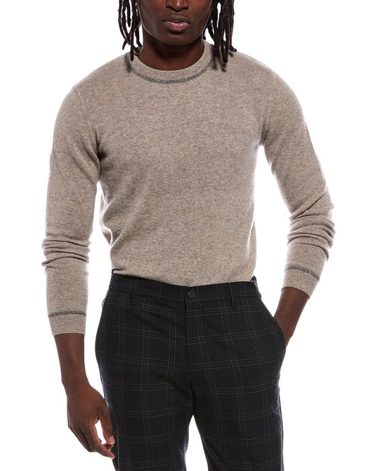 Autumn Cashmere Multicover Stitch 100% Cashmere Crewneck Sweater