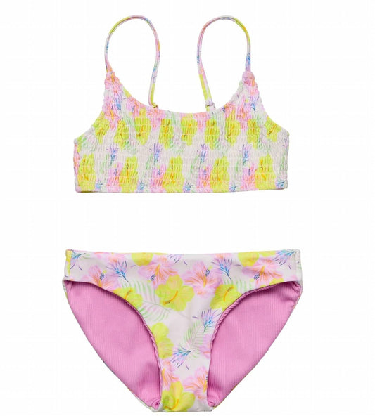 Girls' Aloha Vacay Bikini Set In Lilac Multi