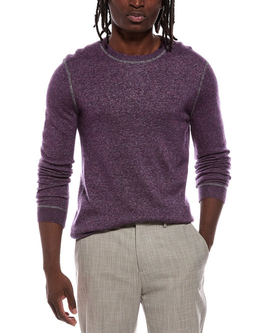 Autumn Cashmere Italian Crewneck Coverstitch Cashmere & Silk-Blend Sweater